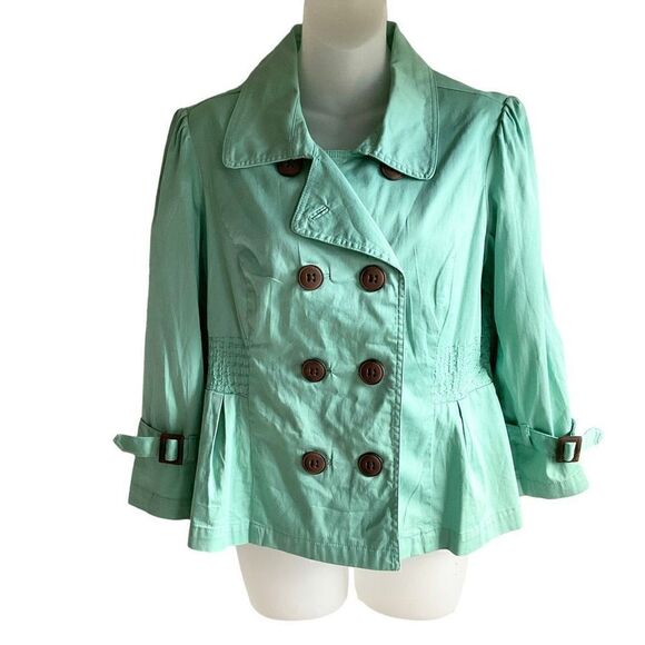 American Rag Cie Jacket Helena Cinch Jacket Wasabi Green Junior Large - Picture 1 of 12